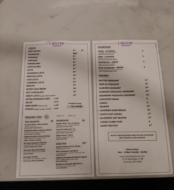 LavandeMenu